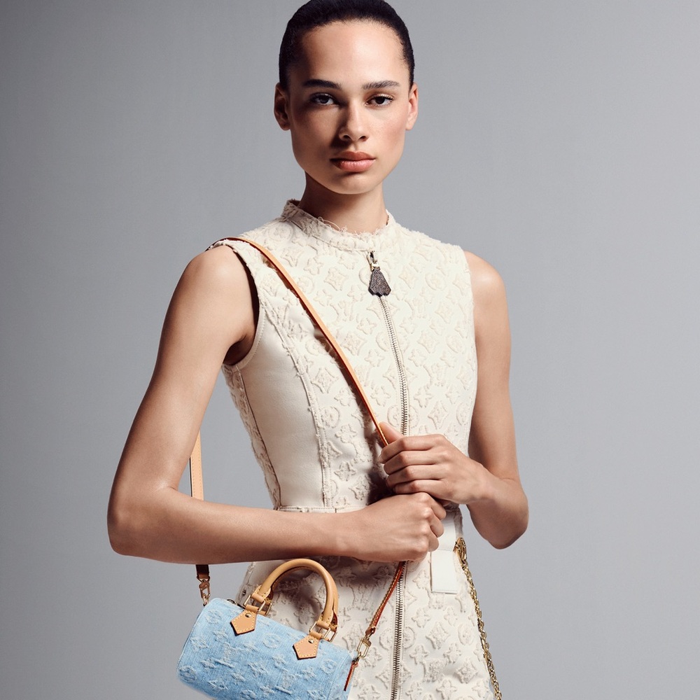 Louis Vuitton Speedy Bandouliere NM Bag Monogram Denim Sky Nano - Picture 2 of 11